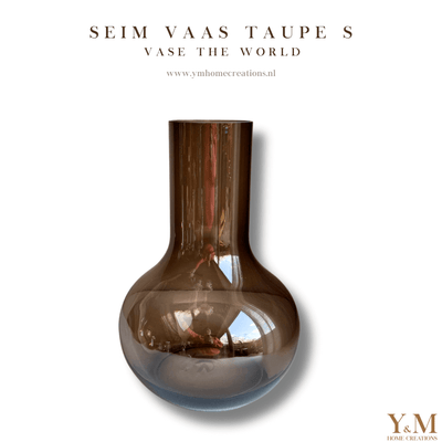 Y&M Home Creations Smokey Taupe Rookglas (fles | pompoen) Vaas Seim - Taupe Rookglas - Koop direct jouw favoriete rookglas - Eric Kuster Stijl en je bent verzekerd van een vaas die overal zal schitteren!