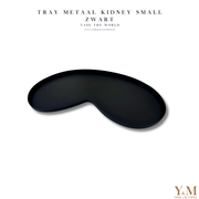 Tray Metaal Organisch Kidney Zwart Small - VTW - 45x24cm