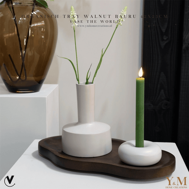 Luxe Design Organische Tray Walnoothout Bauru - Ovaal - duurzaam hout dienblad Brown van Vase The World, met een modern strak uiterlijk. Shop bij Y&M