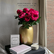 Zijden Bloem - Pioen Beauty - Peony - Fuchsia 70cm