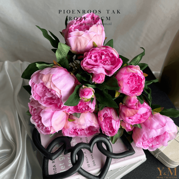 Zijden Bloem - Pioen Beauty - Peony - Roze 70cm