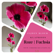Klaproos Roze | Fuchsia - Hoog kwaliteit Zijdenbloemen, Silk Flowers, Kunstbloemen. Zijn niet meer weg te denken in je interieur 