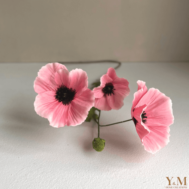 Klaproos Zalm | Oud Roze - Hoog kwaliteit Zijden bloemen, Silk Flowers, Kunstbloemen. Zijn niet meer weg te denken in je interieur 