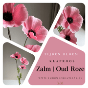 Klaproos Zalm | Oud Roze - Hoog kwaliteit Zijden bloemen, Silk Flowers, Kunstbloemen. Zijn niet meer weg te denken in je interieur 