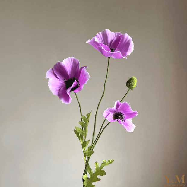 Klaproos Lila | Paars | Lavendel - Hoog kwaliteit Zijden bloemen, Silk Flowers, Kunstbloemen. Zijn niet meer weg te denken in je interieur 