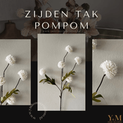 Zijden Tak PomPom Wit | White XS 52cm - Shop bij Y&M Home Creations Laat je interieur shinen met deze prachtige, stijlvolle zijden decoratie takken! 