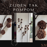 Zijden Tak PomPom Coffee Brown | Donker Bruin S 98cm - Shop bij Y&M Home Creations Laat je interieur shinen met deze prachtige, stijlvolle zijden decoratie takken! 
