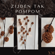 Zijden Tak PomPom Cognac Brown | Bruin S 98cm - Shop bij Y&M Home Creations Laat je interieur shinen met deze prachtige, stijlvolle zijden decoratie takken! 