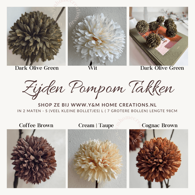 🌸 Op zoek naar een stijlvolle eyecatcher voor je interieur? Deze zijden tak met zachte PomPoms geeft je woonkamer, hal of slaapkamer direct een luxe en romantische uitstraling. 🌿
💖 Levensecht, buigbaar en onderhoudsvrij – gewoon perfect in elke vaas! 🛒 Shop nu en fleur je interieur op zonder gedoe met echte bloemen!