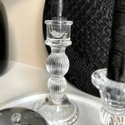 2delig Set Glazen kandelaars Helder – Prachtig met onze (LED) Dinerkaarsen - Maak jouw huis af met mooie chique design kaarsenhouders