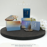 KERST | SINT CADEAU TIP: Het exclusieve chique & Luxe Cadeau set EXCLUJESS Geurkaars Athene & Kristalzeep met Opaal, is te verkrijgen bij Y&M Home Creations