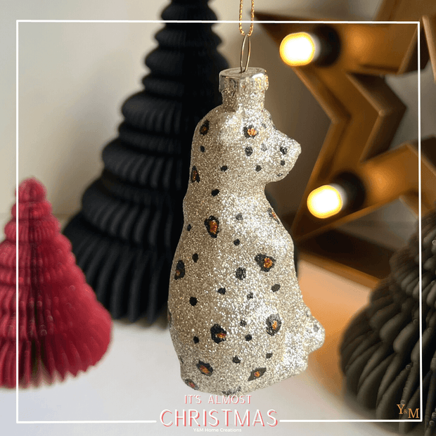 De leukste , grappigste en gaafste kerstballen koop je bij Y&M Home Creations  - Panter, Tijger, Cheetah, dierenkop, dierenbal  - Kerstbal - Kerstornament