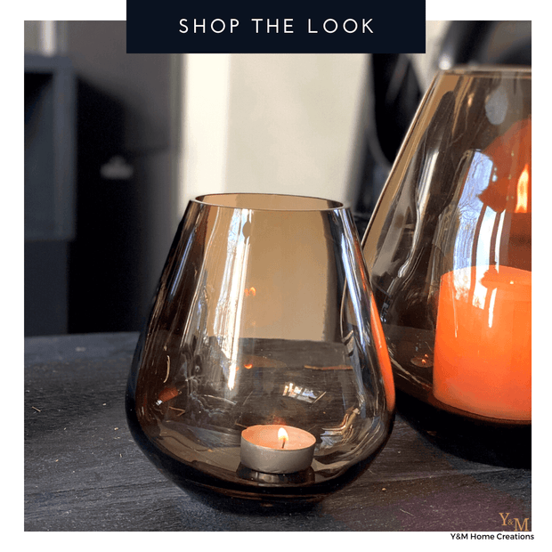 Tasman Taupe XS-VTW | PEAR Taupe Rookglas XS - Koop het bij Y&M Home Creations – Eric Kuster – Hotel Chique stijl – Trendy – Smokey glas - Vase The World / Fidrio