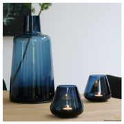 Y&M Home Creations Smokey Blue Rookglas Windlicht maat XS  - Blauw Rookglas - Koop direct jouw favoriete rookglas waxinelichthouder - Eric Kuster Stijl en je bent verzekerd van een windlicht die overal zal schitteren!