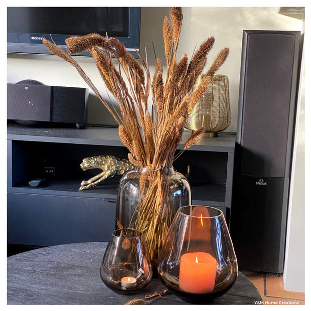 Vase The World Artic Taupe Rookglas S - Koop het bij Y&M Home Creations – Eric Kuster – Hotel Chique stijl –  Botanische inrichting - Luxe Wonen - Stoer wonen - Vintage wonen Trendy - Luxe  – Smokey glas